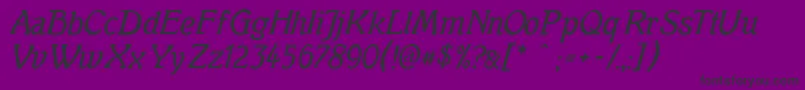 Mutterkrausenormal-Schriftart – Schwarze Schriften auf violettem Hintergrund