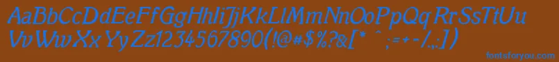 Mutterkrausenormal Font – Blue Fonts on Brown Background