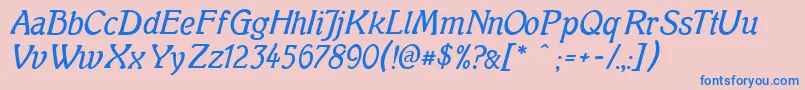 Mutterkrausenormal Font – Blue Fonts on Pink Background