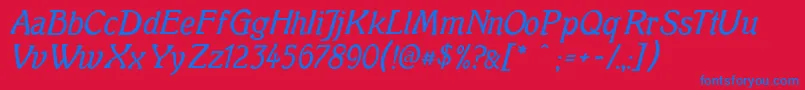 Mutterkrausenormal Font – Blue Fonts on Red Background