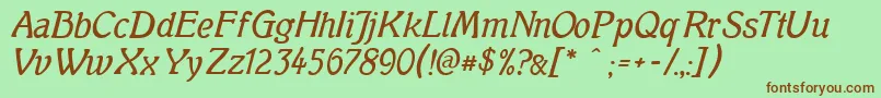 Mutterkrausenormal Font – Brown Fonts on Green Background