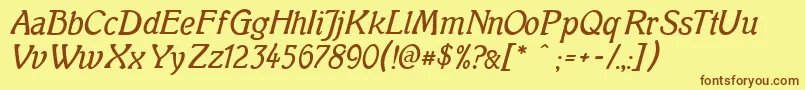 Mutterkrausenormal Font – Brown Fonts on Yellow Background