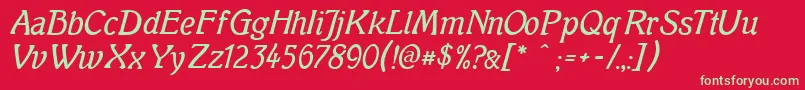 Mutterkrausenormal Font – Green Fonts on Red Background