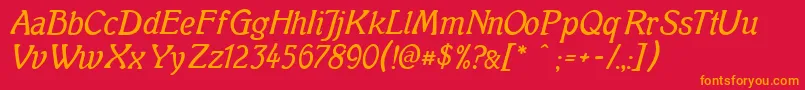 Mutterkrausenormal Font – Orange Fonts on Red Background