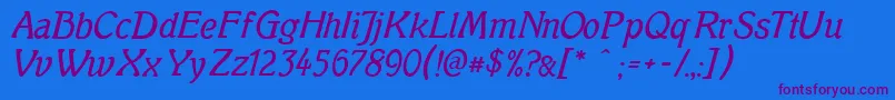 Mutterkrausenormal Font – Purple Fonts on Blue Background