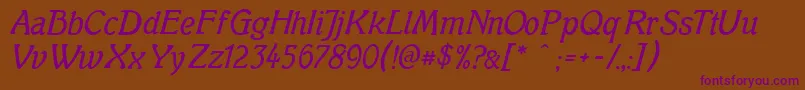 Mutterkrausenormal Font – Purple Fonts on Brown Background