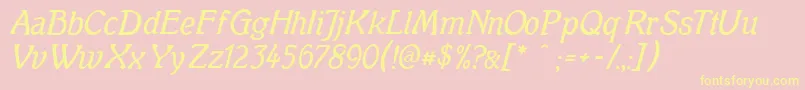 Mutterkrausenormal Font – Yellow Fonts on Pink Background