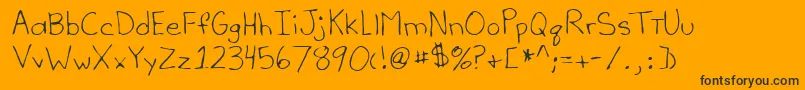 TeriRegular Font – Black Fonts on Orange Background