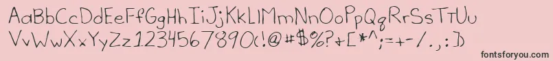 TeriRegular Font – Black Fonts on Pink Background
