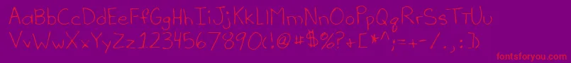 TeriRegular Font – Red Fonts on Purple Background