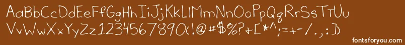 TeriRegular Font – White Fonts on Brown Background