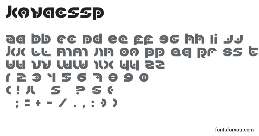 Kovacssp-fontti – aakkoset, numerot, erikoismerkit