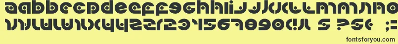 フォントKovacssp – 黒い文字の黄色い背景