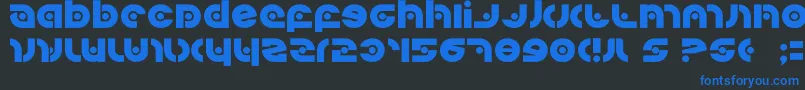 フォントKovacssp – 黒い背景に青い文字
