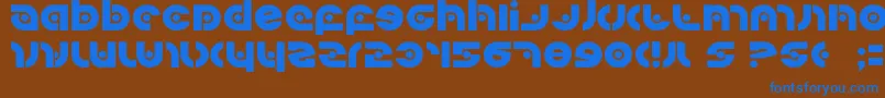 フォントKovacssp – 茶色の背景に青い文字
