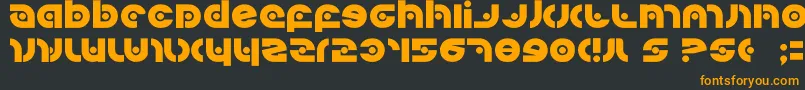 Kovacssp-Schriftart – Orangefarbene Schriften auf schwarzem Hintergrund