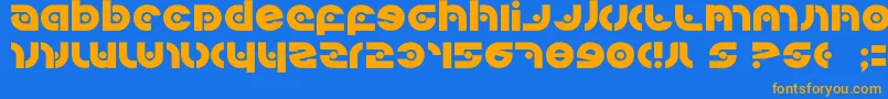 Kovacssp-fontti – oranssit fontit sinisellä taustalla
