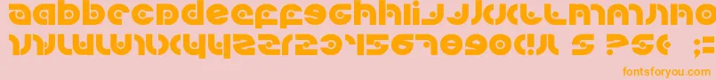フォントKovacssp – オレンジの文字がピンクの背景にあります。