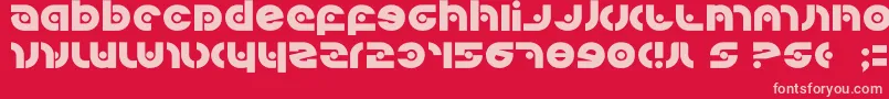 Kovacssp-Schriftart – Rosa Schriften auf rotem Hintergrund