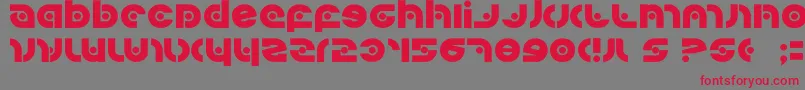 Kovacssp-Schriftart – Rote Schriften auf grauem Hintergrund