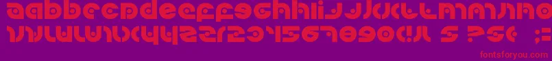 Kovacssp-Schriftart – Rote Schriften auf violettem Hintergrund