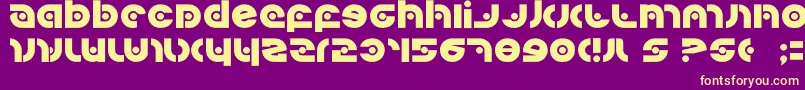 フォントKovacssp – 紫の背景に黄色のフォント