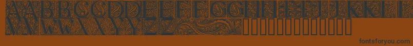 Шрифт BehrensAntiquaInitialen – чёрные шрифты на коричневом фоне