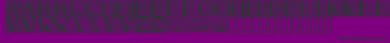 BehrensAntiquaInitialen-fontti – mustat fontit violetilla taustalla