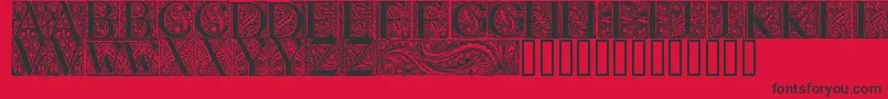 fuente BehrensAntiquaInitialen – Fuentes Negras Sobre Fondo Rojo