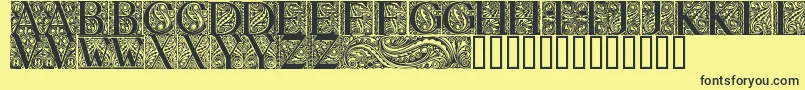 BehrensAntiquaInitialen Font – Black Fonts on Yellow Background