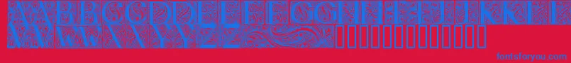 fuente BehrensAntiquaInitialen – Fuentes Azules Sobre Fondo Rojo