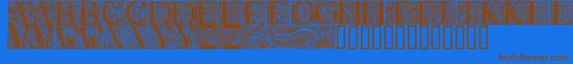 BehrensAntiquaInitialen Font – Brown Fonts on Blue Background