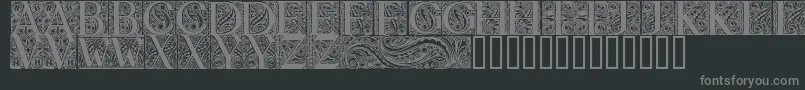 フォントBehrensAntiquaInitialen – 黒い背景に灰色の文字