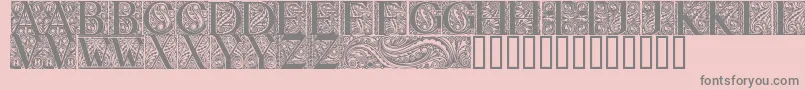 フォントBehrensAntiquaInitialen – ピンクの背景に灰色の文字