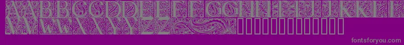 Fonte BehrensAntiquaInitialen – fontes cinzas em um fundo violeta