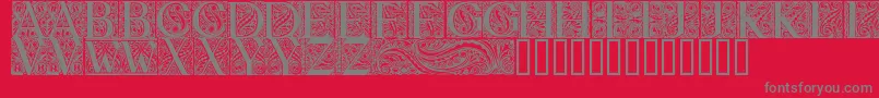 BehrensAntiquaInitialen Font – Gray Fonts on Red Background