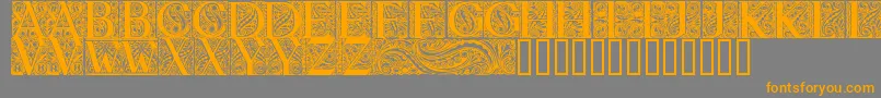 Fonte BehrensAntiquaInitialen – fontes laranjas em um fundo cinza