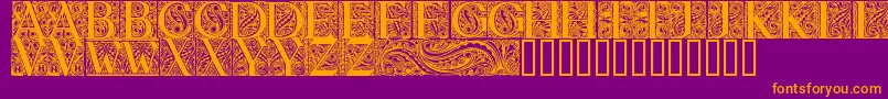 Police BehrensAntiquaInitialen – polices orange sur fond violet