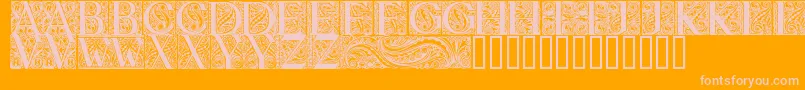 Шрифт BehrensAntiquaInitialen – розовые шрифты на оранжевом фоне