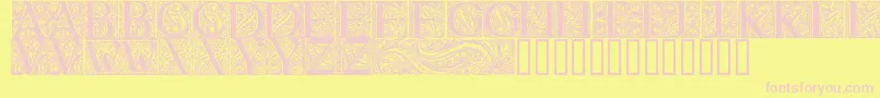 BehrensAntiquaInitialen Font – Pink Fonts on Yellow Background