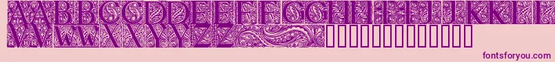 fuente BehrensAntiquaInitialen – Fuentes Moradas Sobre Fondo Rosa