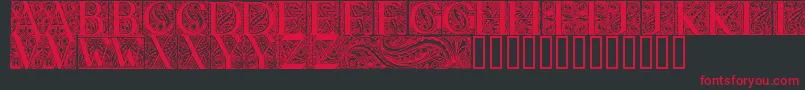 BehrensAntiquaInitialen Font – Red Fonts on Black Background