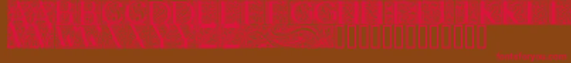 BehrensAntiquaInitialen Font – Red Fonts on Brown Background