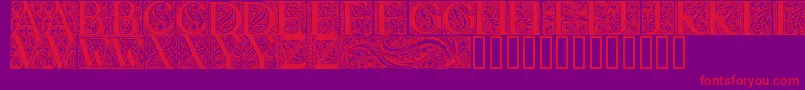 BehrensAntiquaInitialen Font – Red Fonts on Purple Background