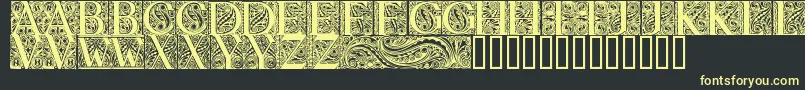 BehrensAntiquaInitialen Font – Yellow Fonts on Black Background
