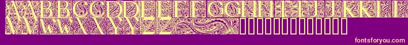 fuente BehrensAntiquaInitialen – Fuentes Amarillas Sobre Fondo Morado