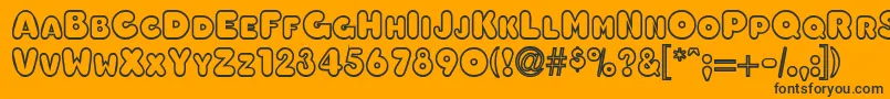 OleadaoutlinescapssskBold Font – Black Fonts on Orange Background