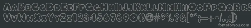 フォントOleadaoutlinescapssskBold – 黒い背景に灰色の文字