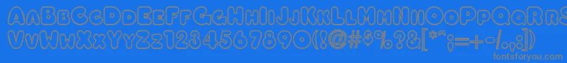 OleadaoutlinescapssskBold Font – Gray Fonts on Blue Background