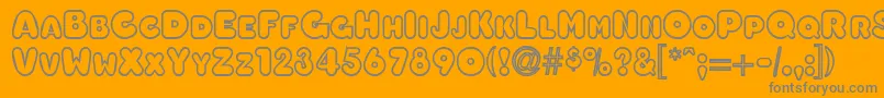 OleadaoutlinescapssskBold Font – Gray Fonts on Orange Background